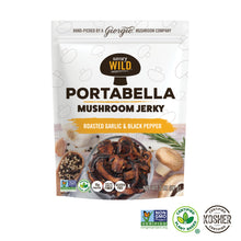 Roasted Garlic & Black Pepper Portabella Jerky, 12 Bags/1 Case.