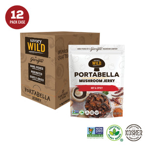 Hot & Spicy Portabella Jerky, 12 Bags/1 Case