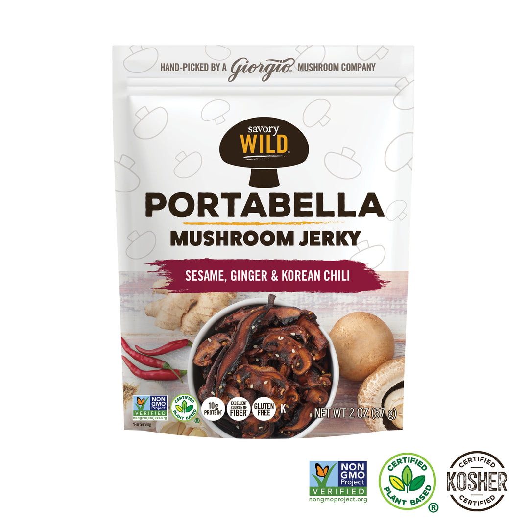 Savory Wild Vegan Portabella Jerky Variety Flavor 4 Pack Foods