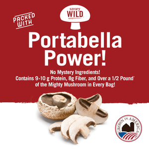 Savory Wild Vegan Portabella Jerky - Roasted Garlic & Black Pepper - 3 Pack